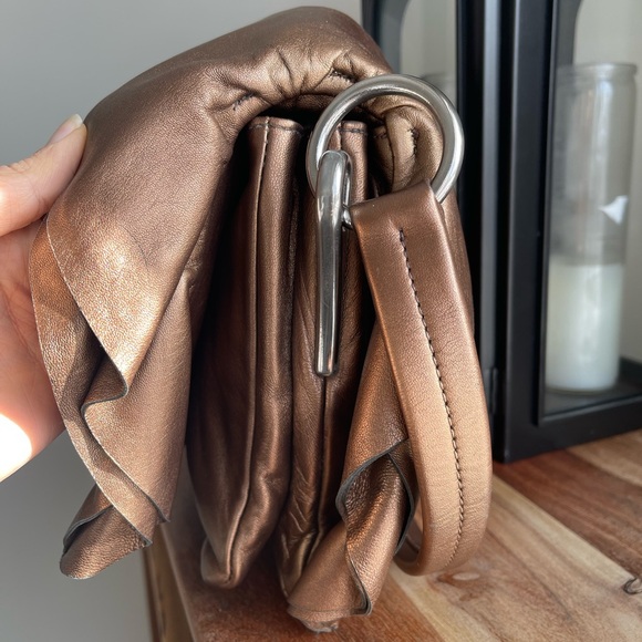 Vintage Prada Nappa Leather Shoulder Bag Ruffle Accents - Picture 7 of 16